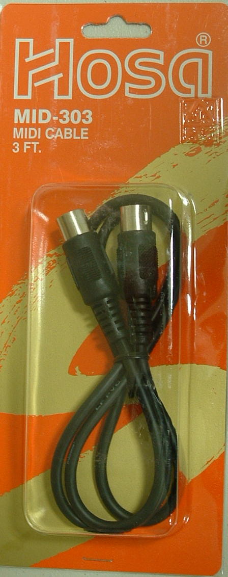 5 pack MIDI 3' ft cables